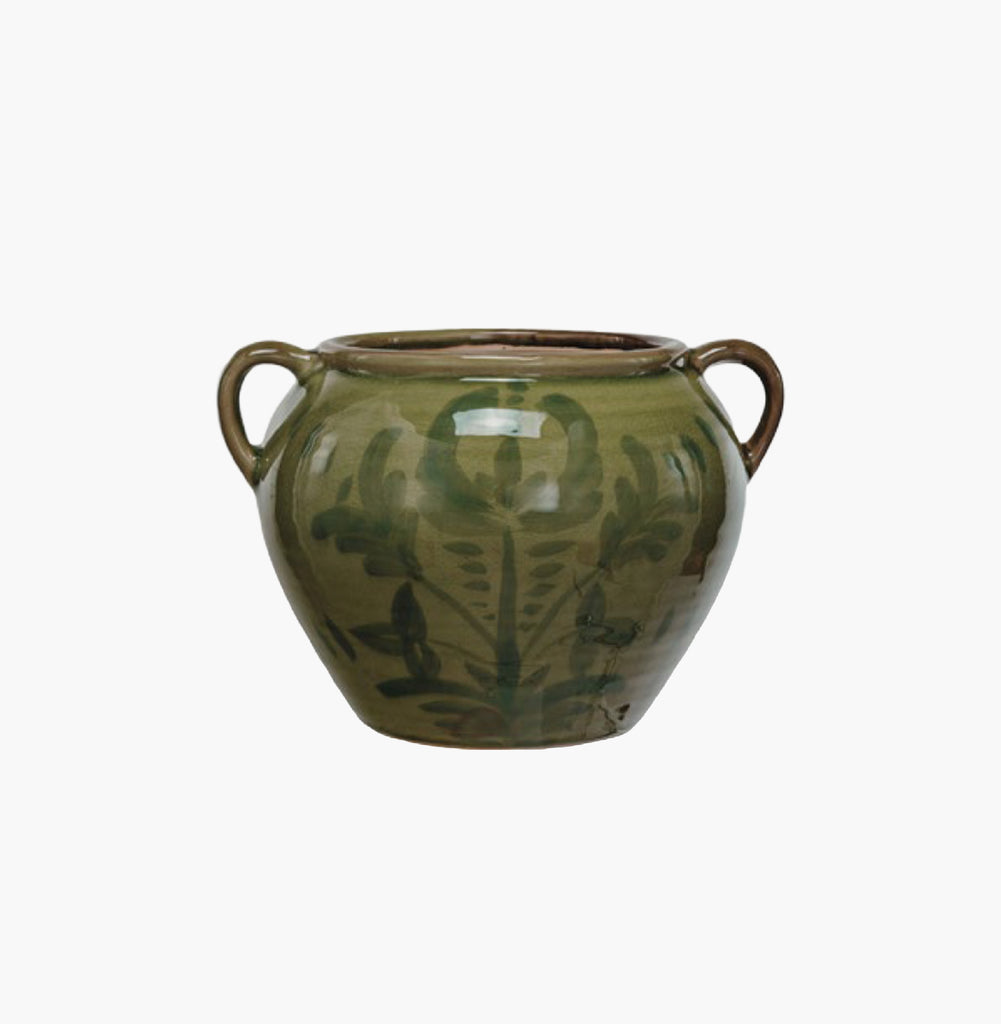 Jarrón Terracota con Verde