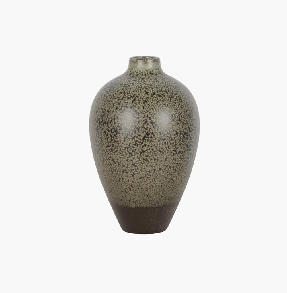 Jarrón verde jaspeado