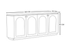 Credenza Azaria con puertas de vidrio