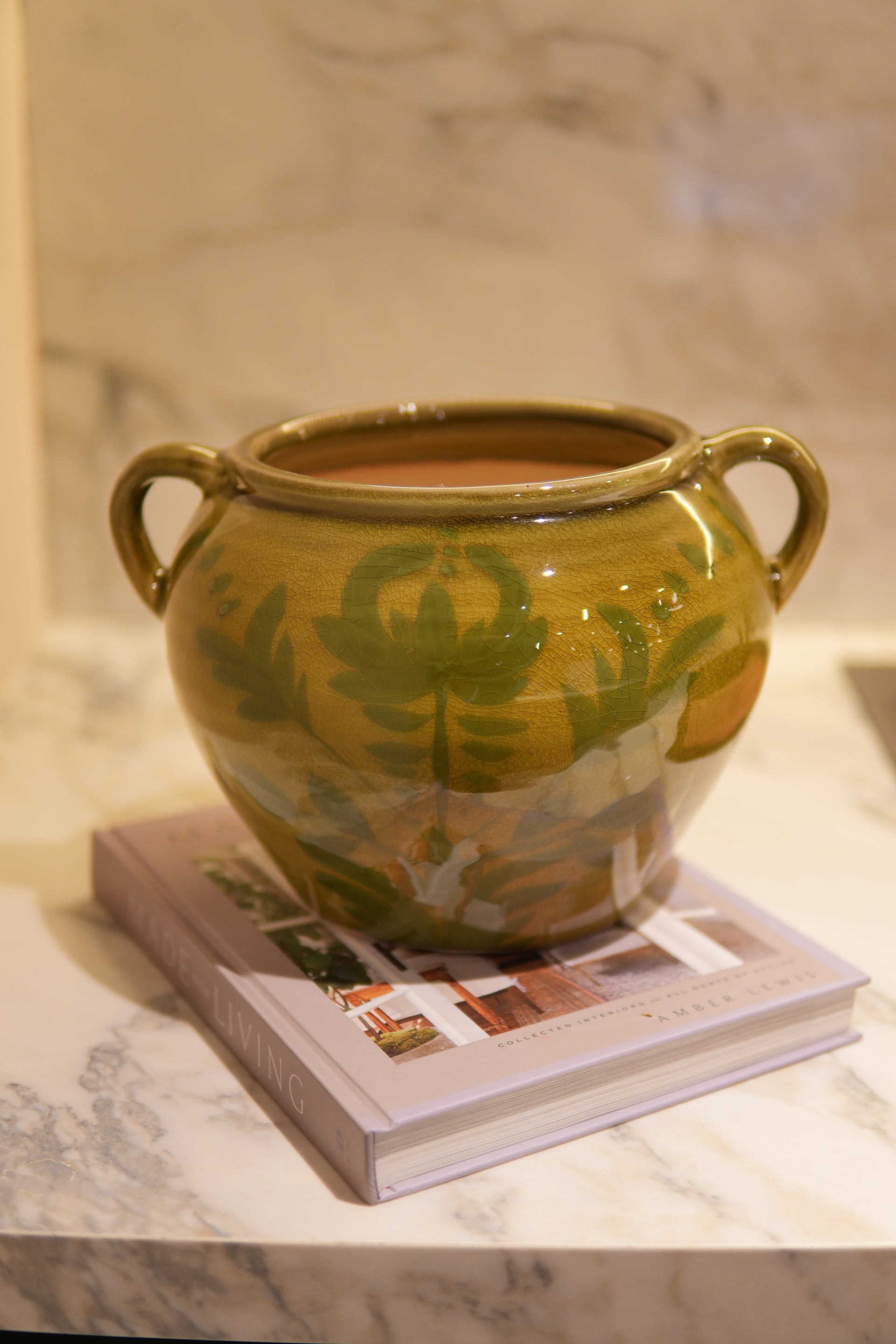 Jarrón Terracota con Verde