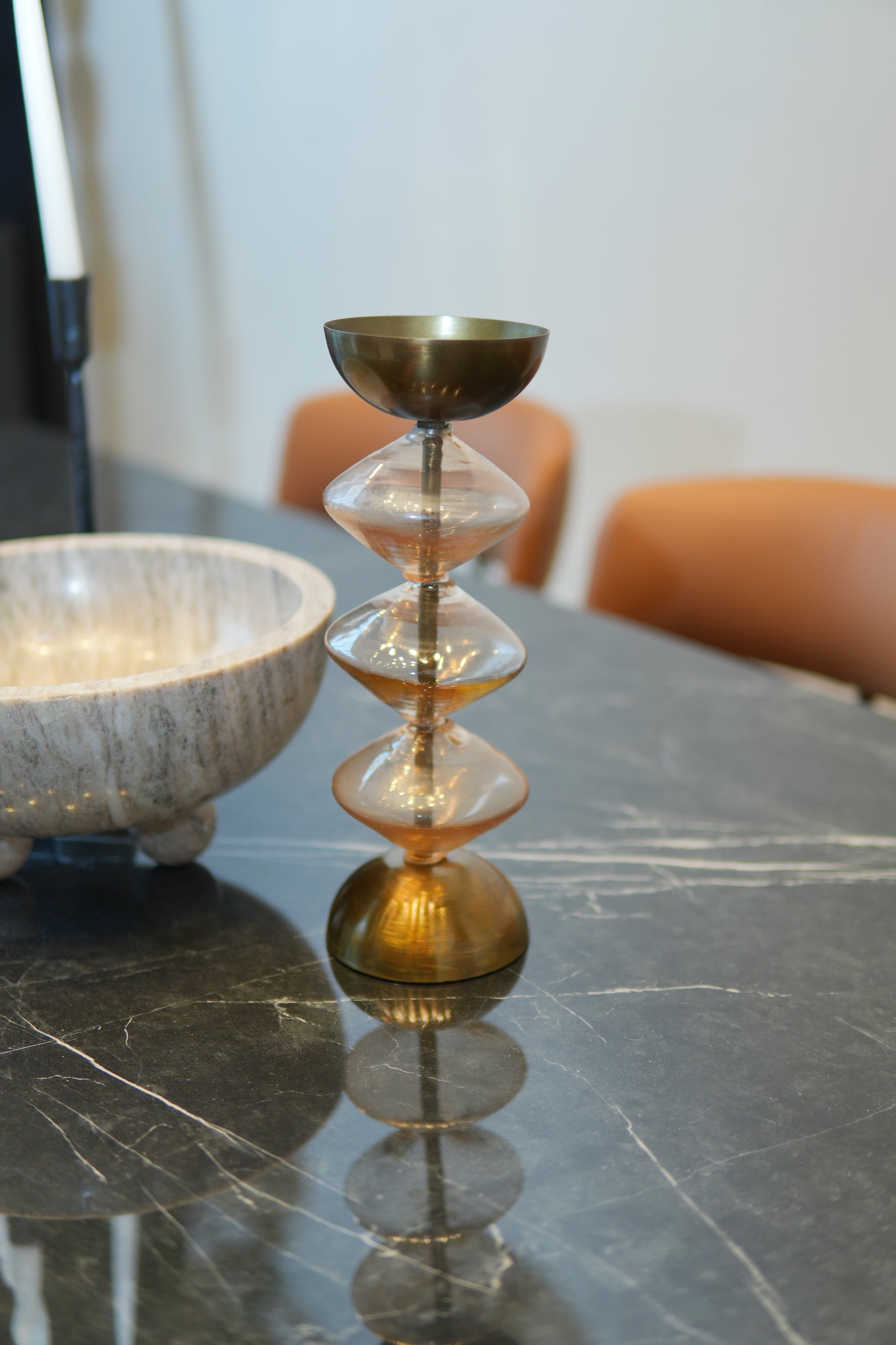 Portavelas cristal burbujas