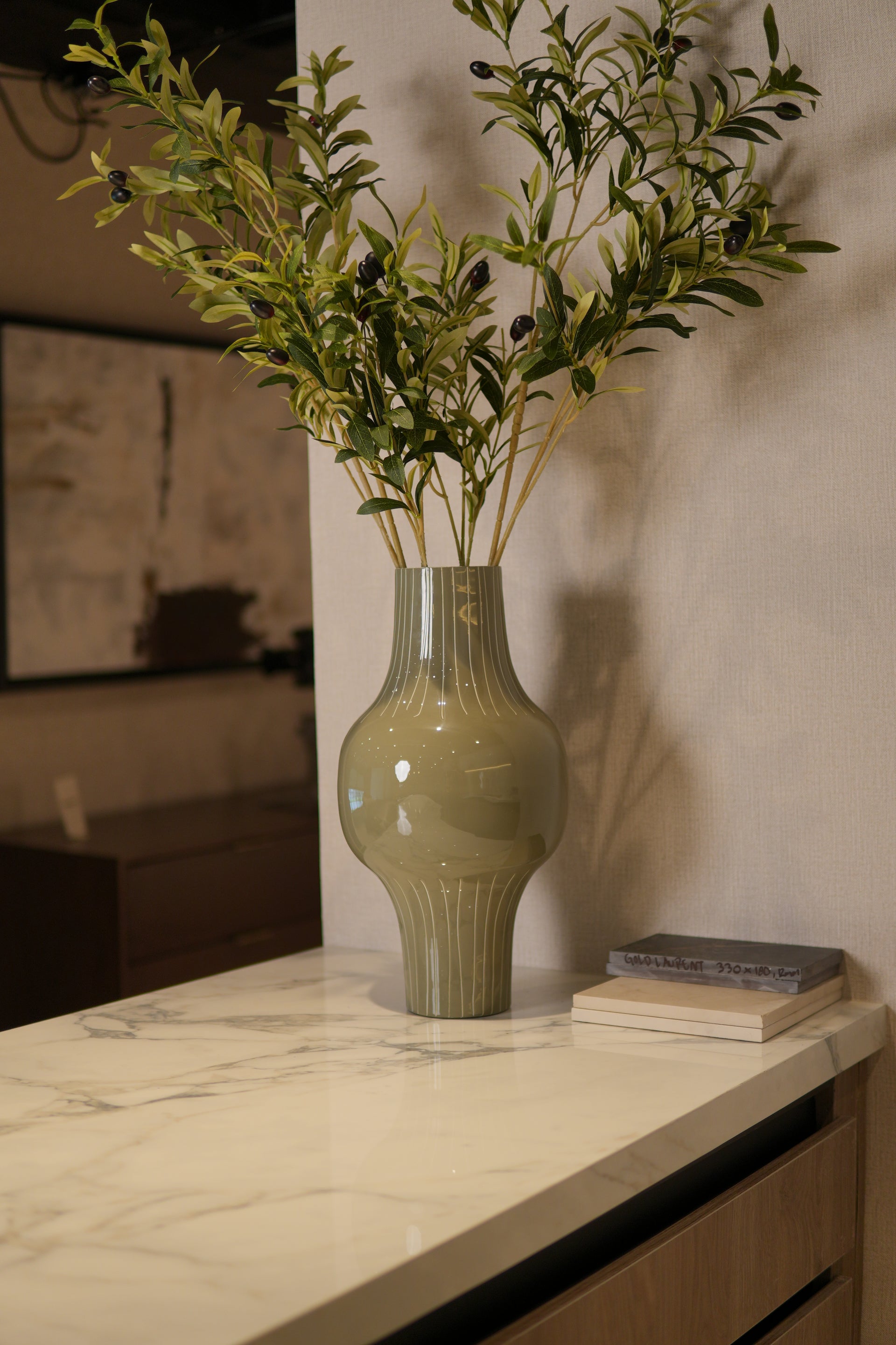 Jarrón Verde Enameled